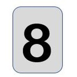 Aluminium label black/silver 40X25mm - Number 8